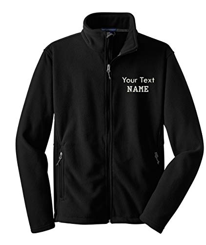 INK STITCH Men Custom Deisgn Your Own Stitching Embroidery Fleece Basic Jackets - Black (L)