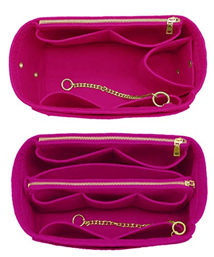 LEXSION 3 in 1 Felt Purse Organizer Insert Bag in Bag with a Bottle Holder Shaper 8026 Rosy L