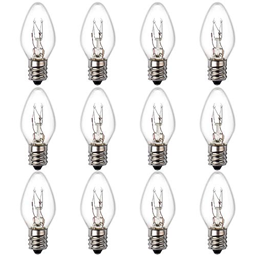 15 Watt Himalayan Salt Lamp Bulbs, 12Pack Dimmable Rock Salt Night Light Bulbs with E12 Base for Salt Lamps, Scentsy Warmer Wax Diffuser, Candle Warmers, Yellow