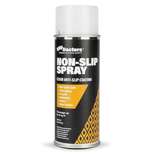 Anti-Slip Spray for Increased Grip on Fiberglass, Acrylic, Concrete and Tiles – Clear Non-Slip Coating for Shower, Bathtubs & Floors