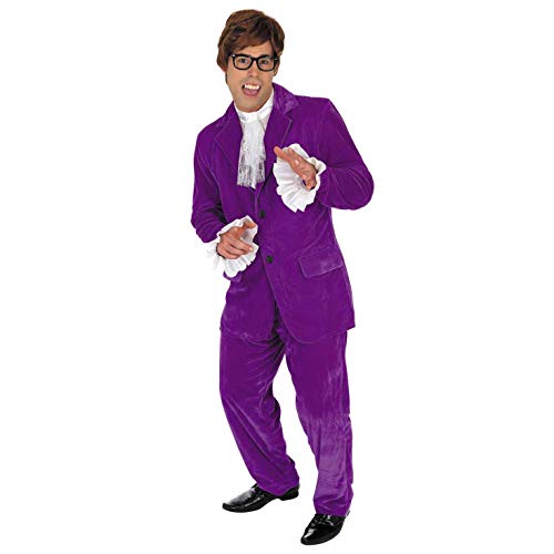 Fun Shack Purple 60s Swinger Costume, Groovy Costumes For Men, 60s Costume For Men, Movie Halloween Costumes For men, Medium