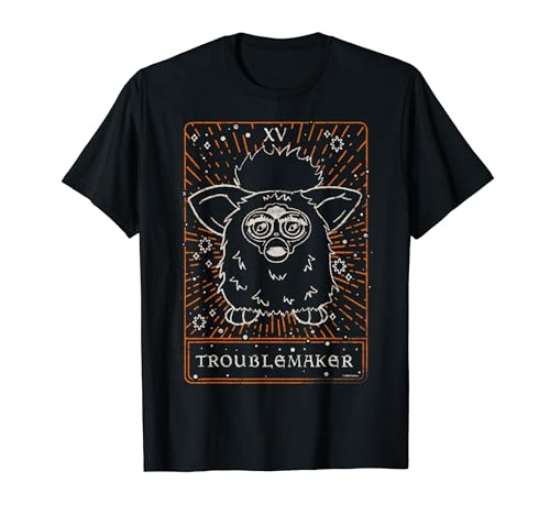 Furby Halloween Celestial Tarot Card Trouble Maker Outline T-Shirt