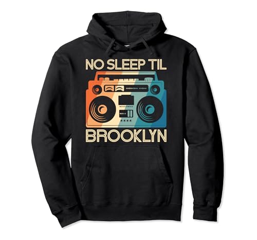 Cool Retro No Sleep Til Brooklyn, Old School Portable Stereo Pullover Hoodie