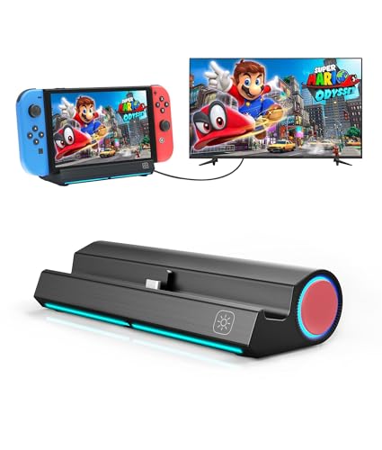 TV Docking Station for Switch/Switch OLED, Portable Switch Docking Station with 4K HDMI/1080P/60Hz Output, Compatible with Official Docking Station, (SW-2302DA)
