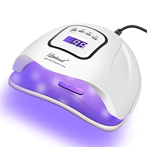 UV Gel Nail Lamp,150W Nail Dryer LED Light for Gel Polish-4 Timers Professional Nail Art Accessories,Curing Gel Toe Nails (White)