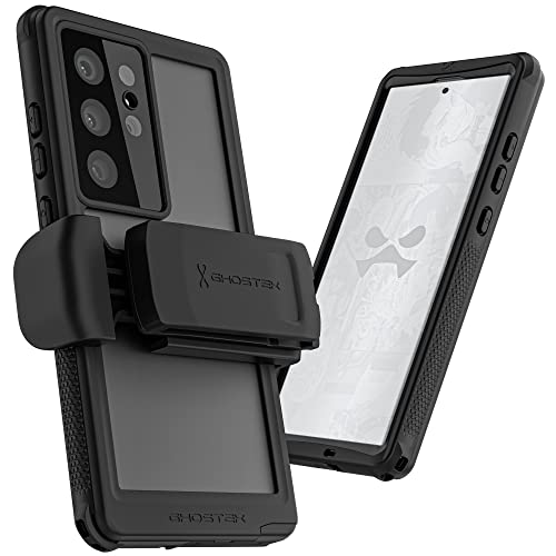 Ghostek NAUTICAL Galaxy S23 Ultra Waterproof Case with Screen Camera Protector, Belt Clip Holster Rugged Heavy Duty Protective Full Body Phone Covers Designed for 2023 Samsung S23 Ultra (6.8') (Clear)