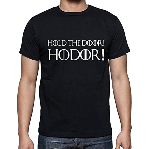 Men's Graphic T-Shirt Hold The Door Hodor Eco-Friendly Limited Edition Short Sleeve Tee-Shirt Vintage Birthday Gift Novelty Deep Black 3XL