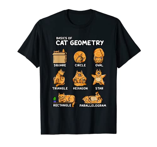 Basic Cat Geometry Cute Cat Cat Lover Cat Owner math school T-Shirt