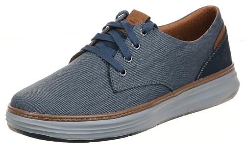 Skechers Men's Moreno Canvas Oxford Shoe, Blue (NVY 417), 13 Wide US