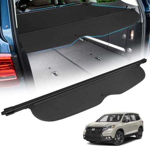 QKVCX Cargo Cover for Honda Passport 2019 2020 2021 2022 2023,Retractable Trunk Cover Privacy Security Screen Luggage Privacy Shield Shade for 2019-2023Honda Passport Accessories Cargo Cover.
