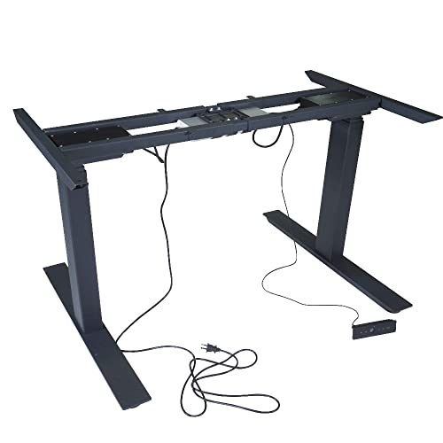 Titan Dual Motor Electric Adjustable Base Height Sit-Stand Standing Desk Frame 50' H 63' W Programmable Buttons
