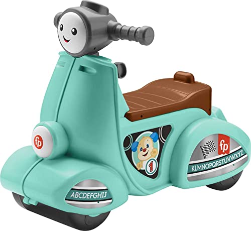 Fisher-Price Laugh & Learn Toddler Ride-On Toy, Smart Stages Cruise Along Scooter with Lights Music and Learning for Ages 1 Year and Up (Amazon Exclusive)