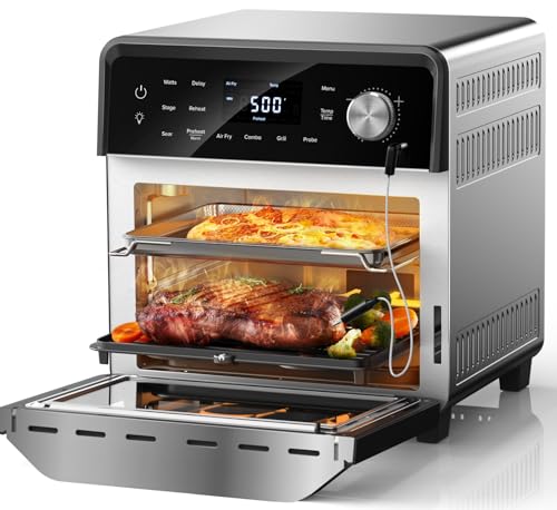 Nuwave TODD ENGLISH Pro-Smart Grill, Plug-In Grill, Oven & Air Fryer, 550°F Preheat, TRUE Char & Flavor of Premium Outdoor Grill Indoors, Temps 50°-500°F, Integrated Thermometer for Perfect Results