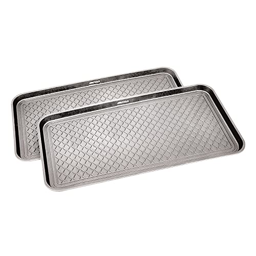 GREAT WORKING TOOLS Boot Trays Set of 2 Heavy Duty Shoe Trays All Season Pet Feeding Trays Snow Mat for Muddy Shoes Wet Boots - Gray, 30' x 15' x 1.2'
