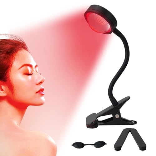 WTINTELL Red Light Therapy for Face, 660nm LED Red Light Therapy Light with Clip, Suitable for Home Skin Care and Relieving Chronic Pain.
