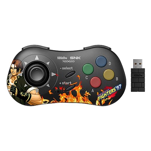 8Bitdo NEOGEO Wireless Controller for Windows, Android, and NEOGEO mini with Classic Click-Style Joystick - Officially Licensed by SNK (Kyo Kusanagi Edition)