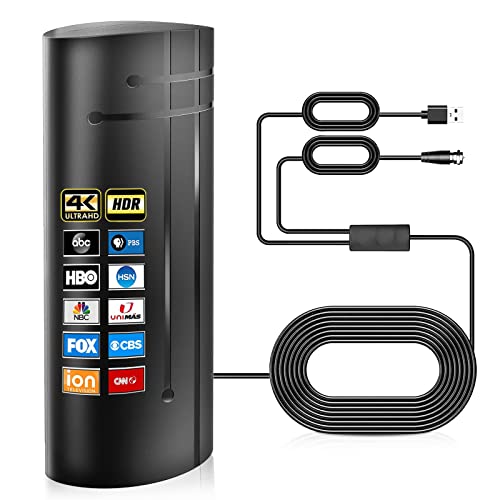 2023 Upgrade Indoor Outdoor Antenna, 850+ Mile Range Amplified Digital Antenna for Smart TVs and Older TVs - 36ft Cable - Supports 4K, 8K, 1080p Resolutions