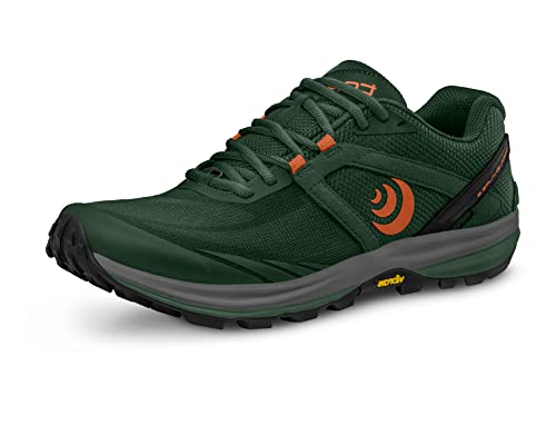 Topo Athletic Men's Terraventure 3 Comfortable Cushioned Durable 3MM Drop Trail Running Shoes, Athletic Shoes for Trail Running, Dark Green/Orange, Size 9