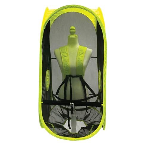 WeatherPod Short Bug-Screen Walking Pod – Pop-Up Wearable Mosquito & Bug Screen with Mesh – Fine Gauge, Fully Enclosed Personal Bubble – Safety Yellow