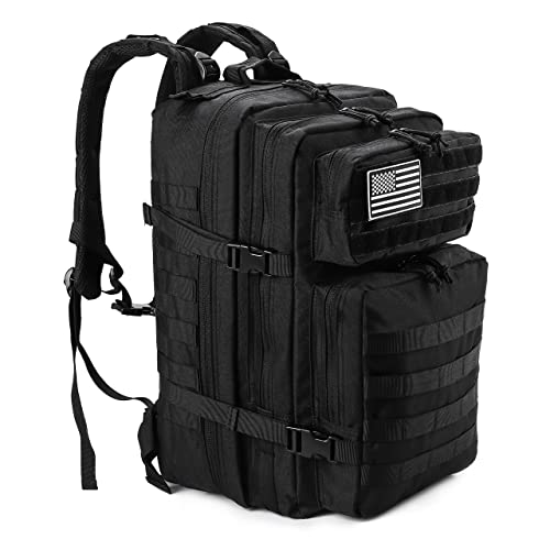 LHI Military Tactical Backpack for Men and Women 45L Army 3 Days Assault Pack Bag Large Rucksack with Molle System