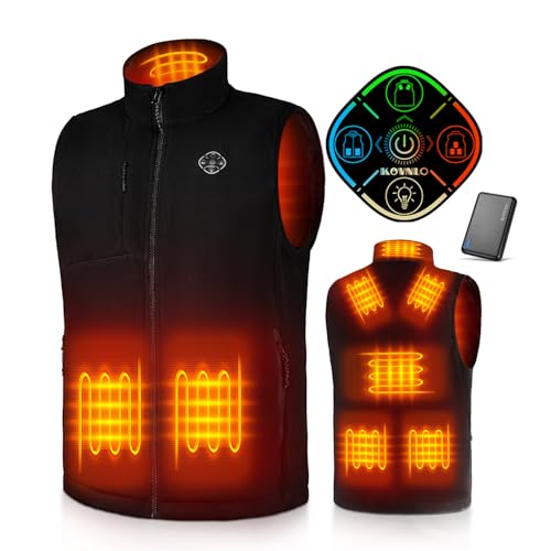 KOVNLO Heated Vest for Men with Battery Pack Included, Soft Fleece Smart Electric Lightweight Heated Jacket