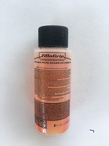 Zillagrip Cold 3D Printing Bed Coating, an All-in-One 3D Printer Bed Adhesive Glue for 3D Printing of PLA, ABS, Nylon, PETG, PC (Polycarbonate), PP (Polypropylene), POM (Delrin), 2 oz