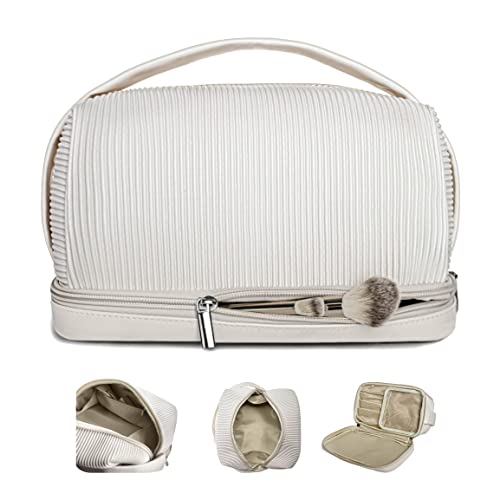 MOON&SUN DESIGN 2023 Aesthetic | Extra large Makeup bag | Travel essentials for women | Travel makeup bag | Makeup organizer | Airplane travel essentials Cosmetic bag for Women and Girls gift