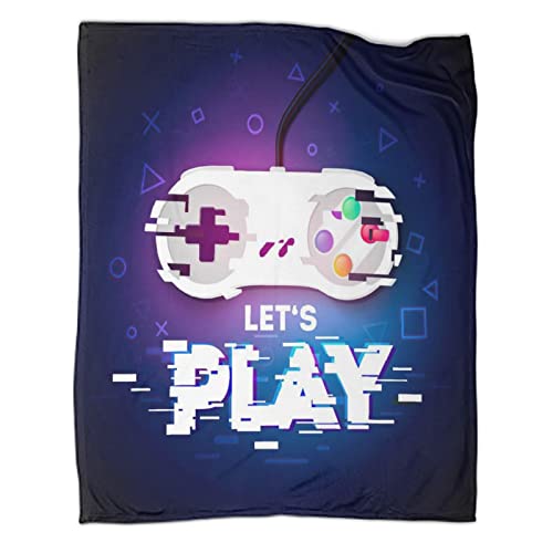 Kids Gamepad Blanket,Gamer Video Game Glitch Mode Gamepad Lets Play Printed Throw Blanket,Ultra-Soft Blanket for Couch Bed Sofa Ultra Warm and Cozy for All Seasons 60x80inch(150x200cm)