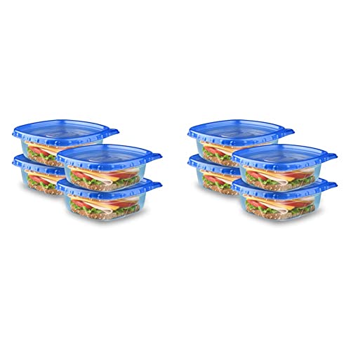 Ziploc Food Storage Meal Prep Containers Reusable for Kitchen Organization, Smart Snap Technology, Dishwasher Safe, Square, 4 Count (Pack of 2)