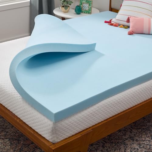 Linenspa 3 Inch Gel Infused Memory Foam Mattress Topper – Cooling Mattress Pad – Ventilated and Breathable – CertiPUR Certified - Full