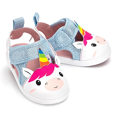 ikiki Squeaky Sandals for Kids with On/Off Squeaker Switch (9, Duchess Bubblegum Sparkles)