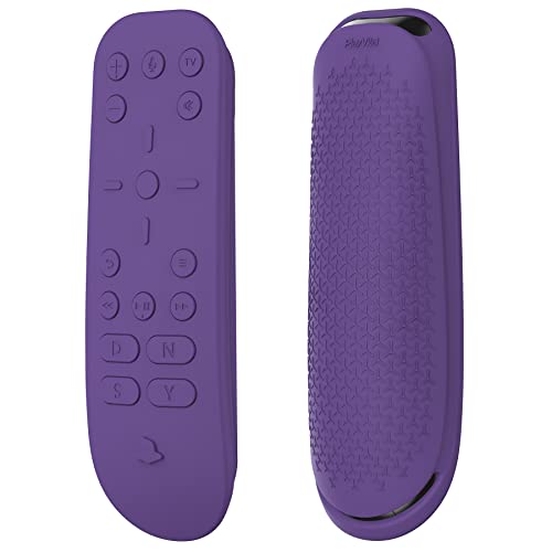 PlayVital Silicone Protective Remote Case for ps5 Media Remote Cover, Ergonomic Design Full Body Protector Skin for ps5 Remote Control - Purple