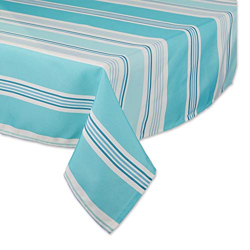 DII Indoor/Outdoor Tabletop Collection Multi-use, Machine Washable, Striped, Tablecloth, 60x84, Beach House