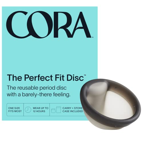 Cora Menstrual Disc | Reusable Period Disc | Wear Up to 12-Hours | Sustainable Alternative to Tampons/Pads | for Light/Heavy Flows | Leak Proof | Medical Grade Silicone | Eco-Friendly Feminine Hygiene