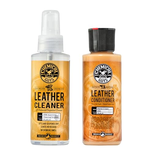 Chemical Guys SPI_109_16 Leather Cleaner and Leather Conditioner Kit for Use on Leather Apparel, Furniture, Car Interiors, Shoes, Boots, Bags & More (2 - 16 fl oz Bottles)