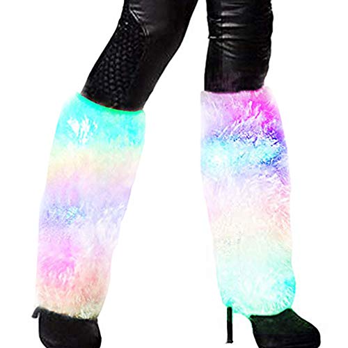 Luwint LED Flashing Arm Leg Warmers - Light Up Clothing Accessories Toy for Halloween Christmas Rave Unicorn Costume, 1 pair