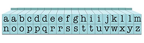 Contact USA Small 36-Piece American Typewriter Pegz Connectable Lowerase Alphabet Stamp Set, Pool Blue