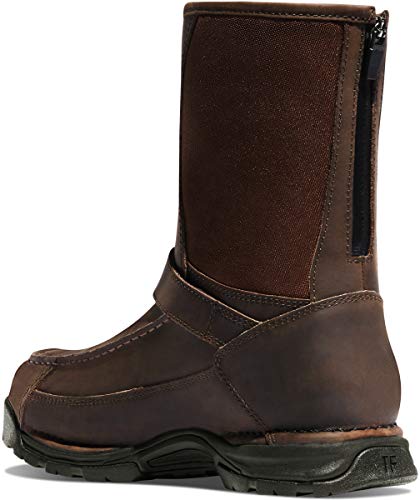 Danner Sharptail 10” Rear-Zip Hunting & Upland Hiking Boots for Men - Waterproof Full-Grain Leather & 900D Nylon with Gore-Tex & Traction Outsole, Dark Brown - 10.5 D