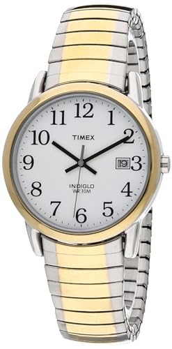 Timex Men's Modern Easy Reader 40mm Watch – Two-Tone Case White Dial with Expansion Band