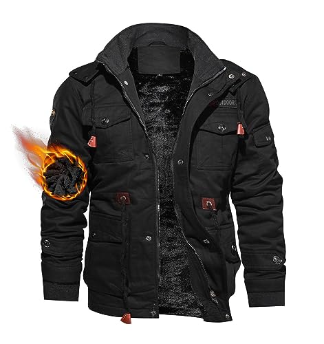 TACVASEN Jackets Winter Coat Men Winter Army Military Jacket Outdoor Cotton Coat