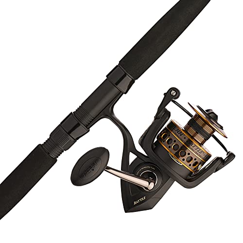PENN Battle Spinning Reel and Fishing Rod Combo, Black, 5000 - 7' - Medium Heavy - 1pc