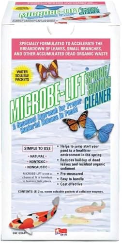 MICROBE-LIFT 10XSSCX1 Spring and Summer Pond and Outdoor Water Garden Cleaner, Safe for Live Koi Fish, Plant Life, and Decor, 16 Ounces