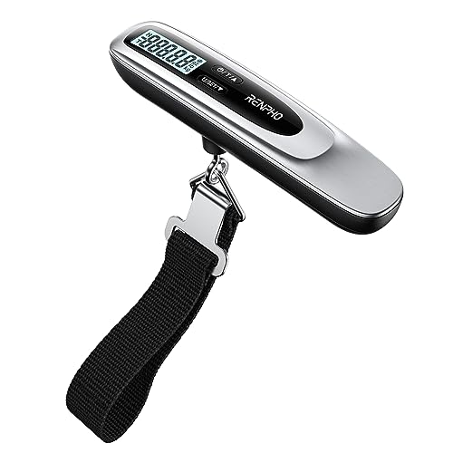 Luggage Scale, RENPHO Suitcase Scale Travel Digital, Bag Weight Scale for Luggage, Portable Handheld Scale with Tare Function, Overweight Reminder, Rubber Paint, 110lb/50kg, Battery Included