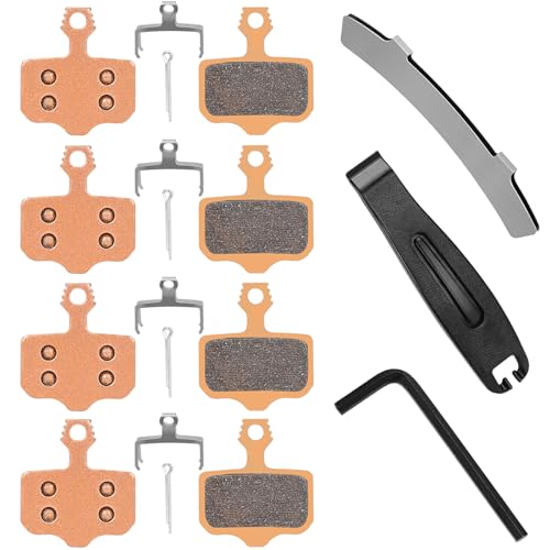 4 Pairs Sintered Metal Ebike Disc Brake Pads with Tools, Compatible for Sram Brake Pads Avid Elixir E1 E3 E5 E7 E9 ER CR XO XX DB1 DB3 DB5, MTB Brake Pads Compatible for Nutt Hydraulic Disc Brakes