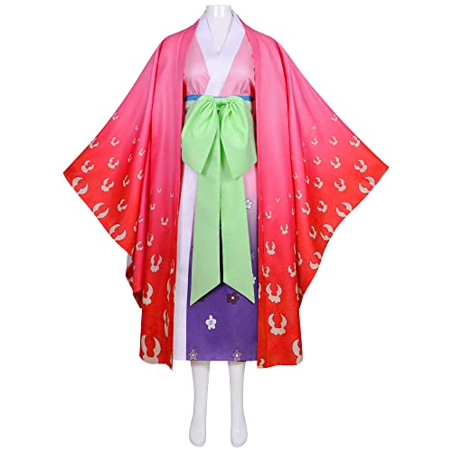 NP Anime Xiao Zi Piece Kozuki Hiyori Cosplay Costume Dress Up Kozuki Toki Kimono First Beauty Uniform Halloween Carnival (XL)