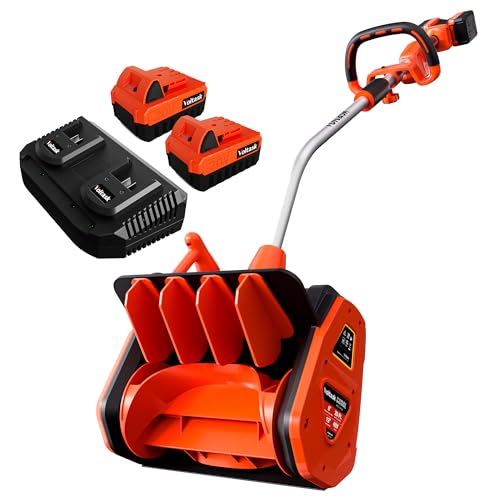 VOLTASK Cordless Snow Shovel, 40V | 13-Inch Cordless Snow Blower, Battery Snow Blower with Directional Plate (2 * 20V Battery & Dual Quick Charger Included), SS-40B