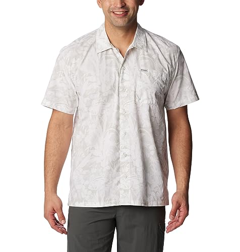Columbia Men's Trollers Best Short Sleeve Shirt, Cool Grey Basstyle Print, 2X Big