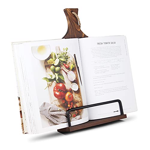 VYNOPA Cookbook Stand Wood Adjustable Recipe Book iPad Rustic Holder Thanksgiving Day Christmas Gift for Grandma, Mother, Women