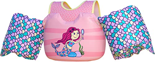 Dark Lightning Toddler Floaties, Swim Vest for Boys and Girls Age 2-7 Years Old, 20-50 Pounds Children Water Wings Arm Floaties in Puddle/Sea/Pool/Beach (Mermaid)