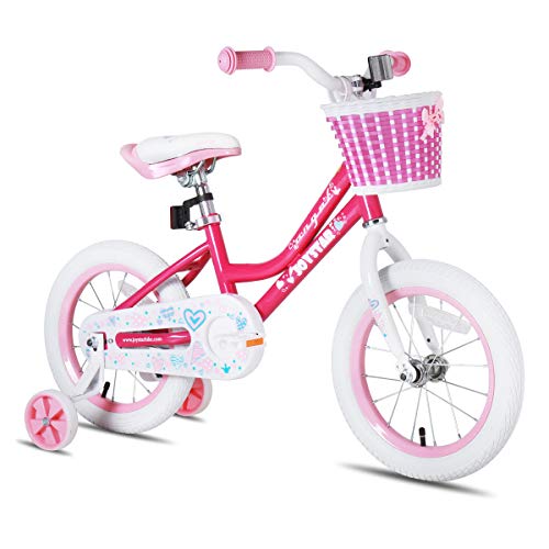 JOYSTAR 14 Inch Girls Bike Toddler Bike for 3 4 5 Years Old Girl 14' Kids Bikes for Ages 3-5 yr with Training Wheels and Basket Children's Bicycle in Fuchsia